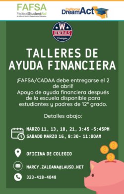 FAFSA Workshop Flyer - Spanish